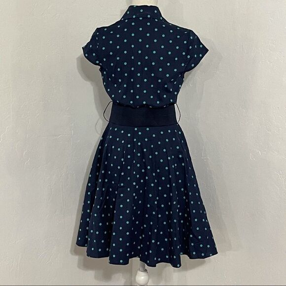 Bailey Blue Juniors Polka Dot Cap Sleeve Dress - Picture 4 of 14